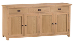 Oakhampton Oak 4 Door 3 Drawer Sideboard