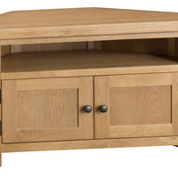 Oakhampton Oak Corner TV Cabinet with Doors