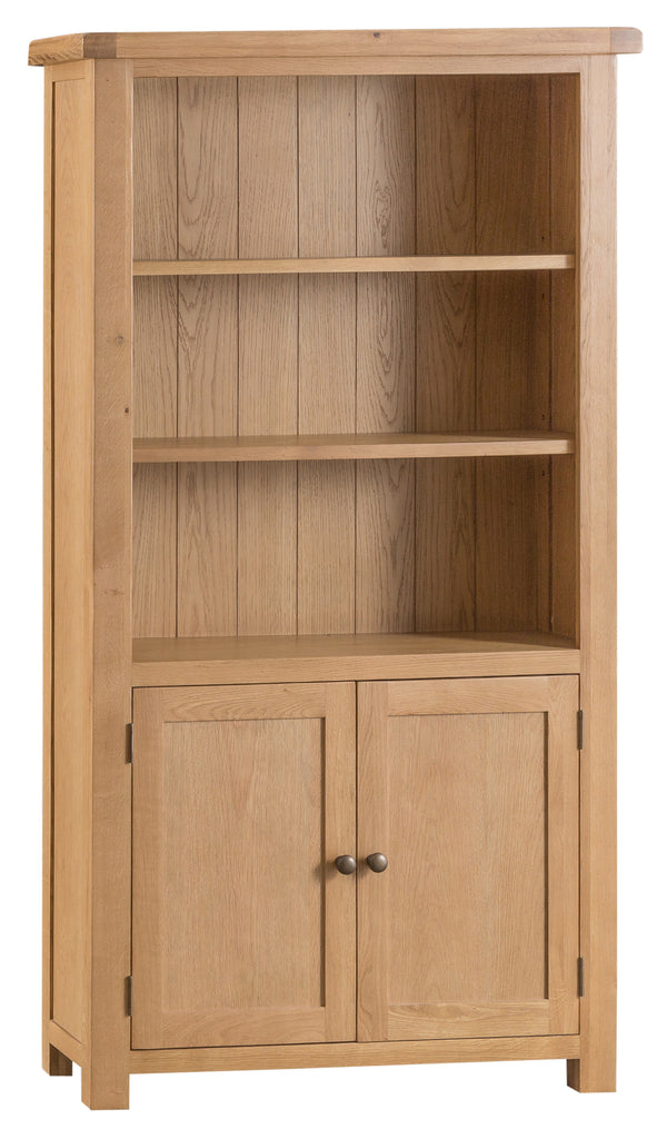 Oakhampton Oak Large Bookcase with Doors