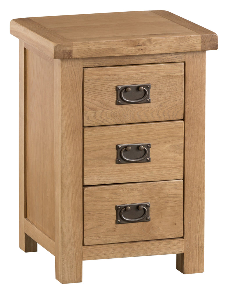 Oakhampton Oak Large 3 Drawer Bedside