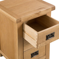 Oakhampton Oak Large 3 Drawer Bedside