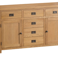 Oakhampton Oak Large 2 Door 6 Drawer Sideboard