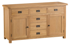 Oakhampton Oak Large 2 Door 6 Drawer Sideboard