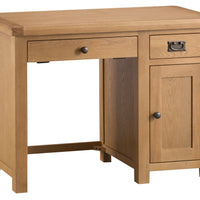 Oakhampton Oak Computer Desk with Cupboard and Tray