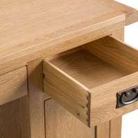 Oakhampton Oak Computer Desk with Cupboard and Tray