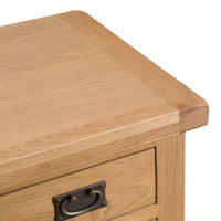 Oakhampton Oak Computer Desk with Cupboard and Tray