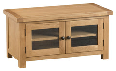 Oakhampton Oak Glazed TV Cabinet with Doors