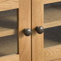 Oakhampton Oak Glazed TV Cabinet with Doors