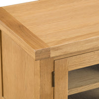 Oakhampton Oak Glazed TV Cabinet with Doors