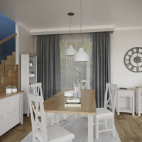 Radstock Oak & Painted Dining Small Wide Bookcase