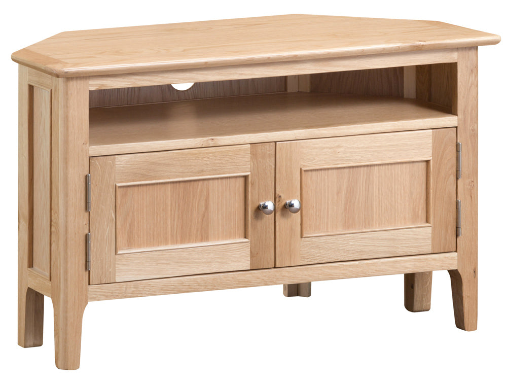 Oslo Oak 2 Door Corner TV Cabinet
