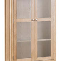 Oslo Oak Glazed Display Cabinet with Drawer