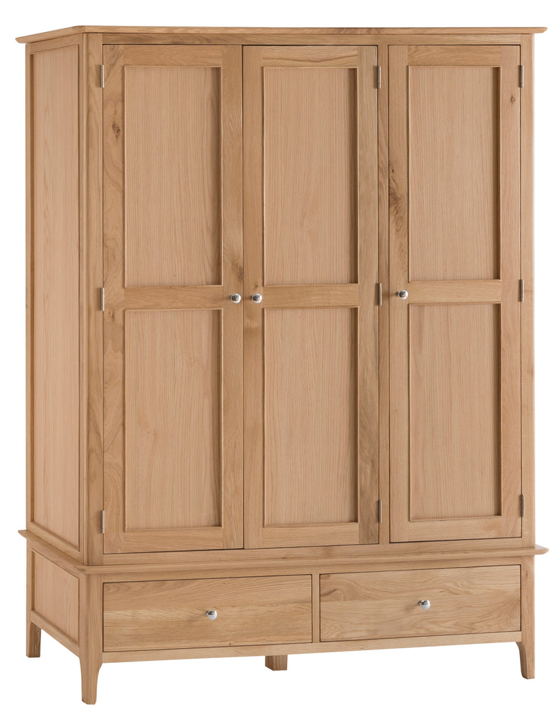 Oslo Oak 3 Door 2 Drawer Wardrobe