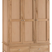 Oslo Oak 3 Door 2 Drawer Wardrobe