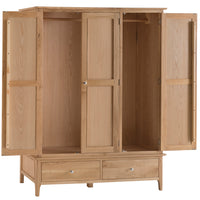 Oslo Oak 3 Door 2 Drawer Wardrobe