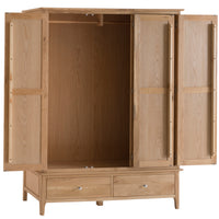 Oslo Oak 3 Door 2 Drawer Wardrobe