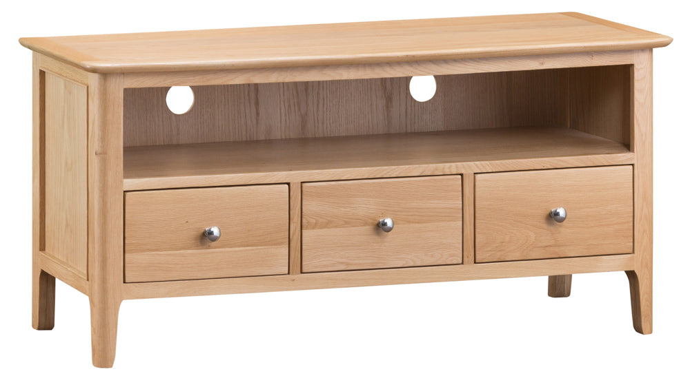 Oslo Oak Large 3 Drawer TV Cabinet