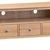 Oslo Oak Large 3 Drawer TV Cabinet