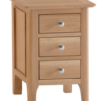 Oslo Oak 3 Drawer Small Bedside