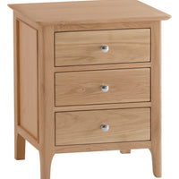 Oslo Oak 3 Drawer Extra Large Bedside
