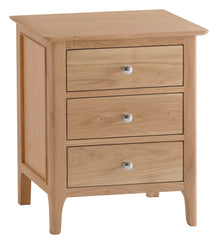 Oslo Oak 3 Drawer Extra Large Bedside
