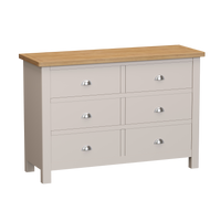 Radnor Oak & Painted Bedroom 6 Drawer Chest of Drawers