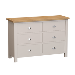 Radnor Oak & Painted Bedroom 6 Drawer Chest of Drawers