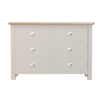Radnor Oak & Painted Bedroom 6 Drawer Chest of Drawers