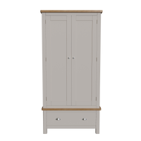 Radnor Oak & Painted Bedroom Gents Wardrobe with 1 Drawers