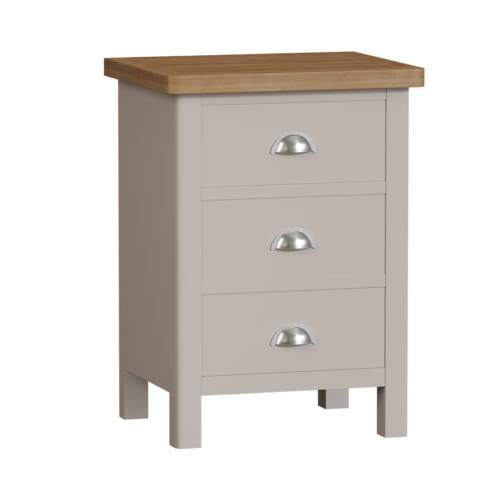 Radnor Oak & Painted Bedroom Large 3 Drawer Bedside
