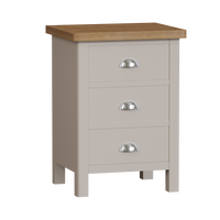 Radnor Oak & Painted Bedroom Large 3 Drawer Bedside