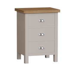 Radnor Oak & Painted Bedroom Large 3 Drawer Bedside