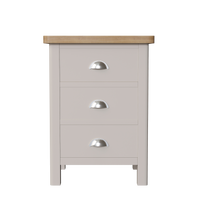 Radnor Oak & Painted Bedroom Large 3 Drawer Bedside