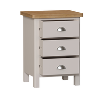 Radnor Oak & Painted Bedroom Large 3 Drawer Bedside