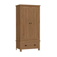 Radnor Oak Bedroom Gents Wardrobe with 1 Drawers