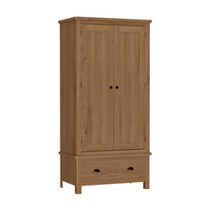 Radnor Oak Bedroom Gents Wardrobe with 1 Drawers