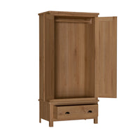 Radnor Oak Bedroom Gents Wardrobe with 1 Drawers