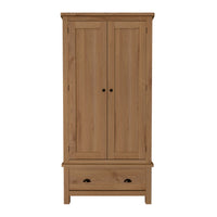 Radnor Oak Bedroom Gents Wardrobe with 1 Drawers