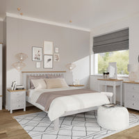 Radnor Oak & Painted Bedroom Large 3 Drawer Bedside