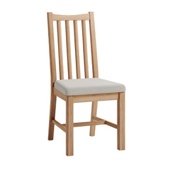 Gower Oak Dining Slat Chair with Padded Seat