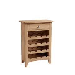 Gower Oak Dining 16 Bottle Wine Cabinet with 1 Drawer