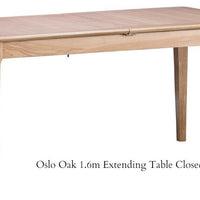 Oslo Oak Extending Dining Table Various Sizes