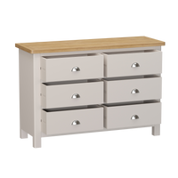 Radnor Oak & Painted Bedroom 6 Drawer Chest of Drawers