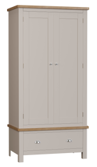 Radnor Oak & Painted Bedroom Gents Wardrobe with 1 Drawers